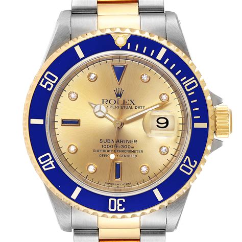 rolex submariner diamond dial for sale|rolex submariner 16613 two tone.